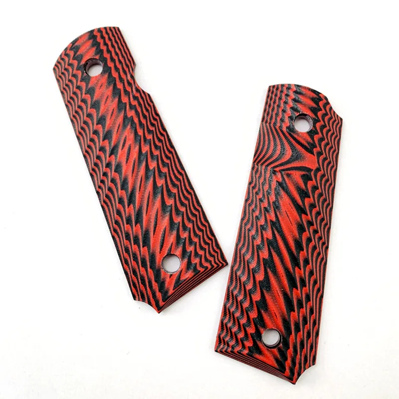 

2Pieces Tactics Pistol 1911 Grips Patch Red G10 Grips Custom Grips CNC Material 1911 Accessories