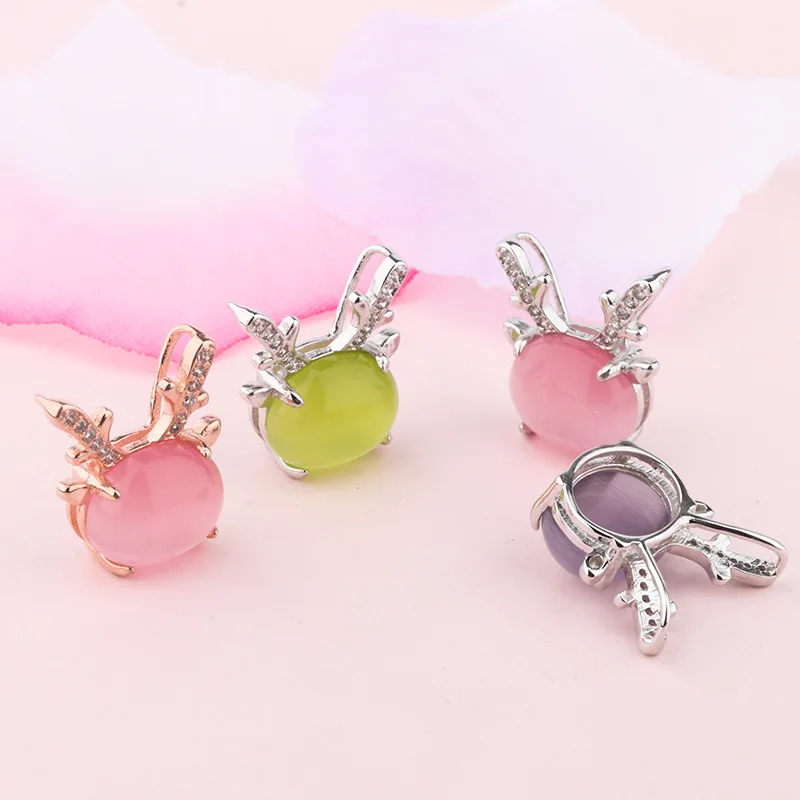 Натуральный розовый нефритовый Агат олень лося кулон 925 Серебряное ожерелье