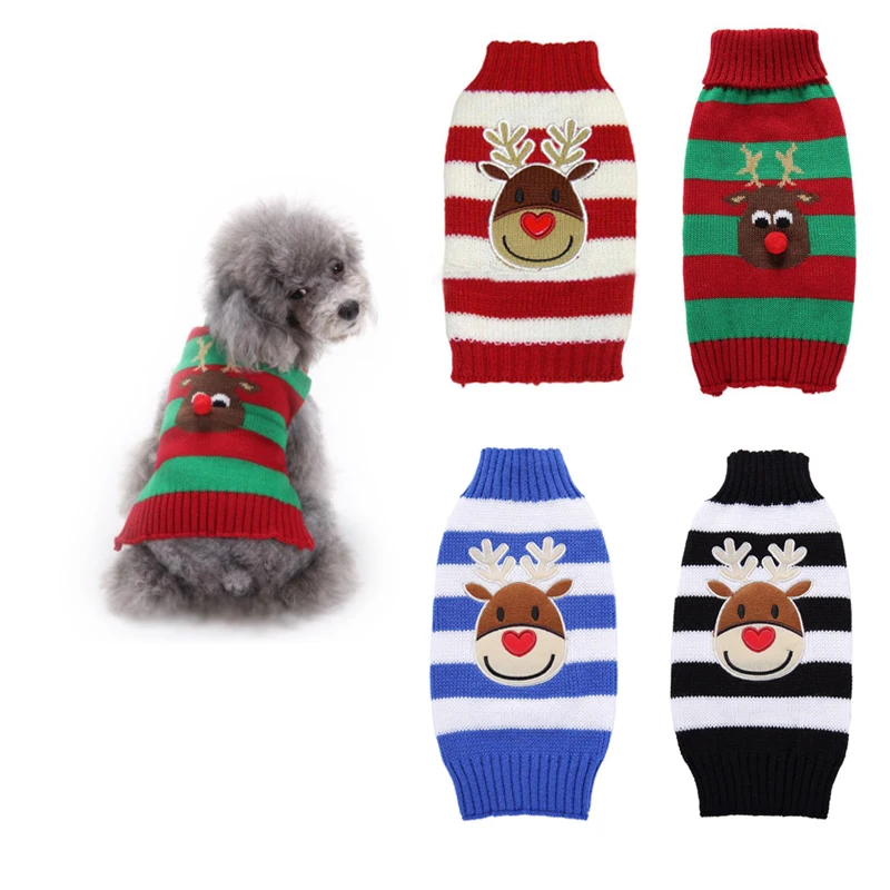 Зимняя одежда для собак Рождественский пуловер свитер маленьких и больших