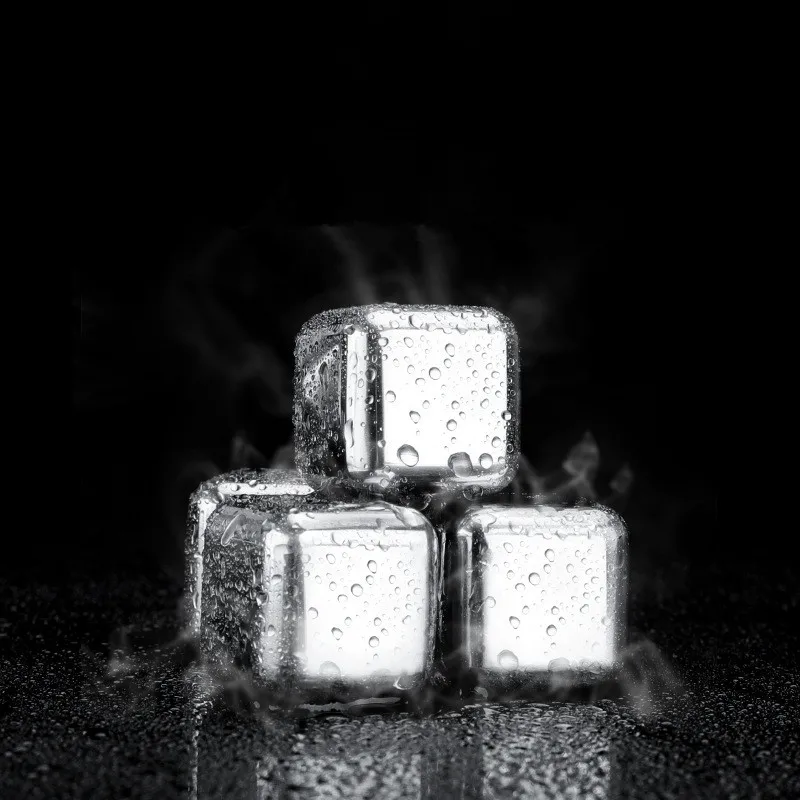 Reusable stainless steel ice cubes cool drinks metal quick-frozen whiskey wine exquisite gift | Дом и сад