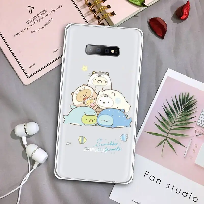 

sumikko gurashi cute cartoon Phone Case Transparent For Samsung Galaxy A 71 21s S note 8 9 10 plus 20 ultra luxury coque funda