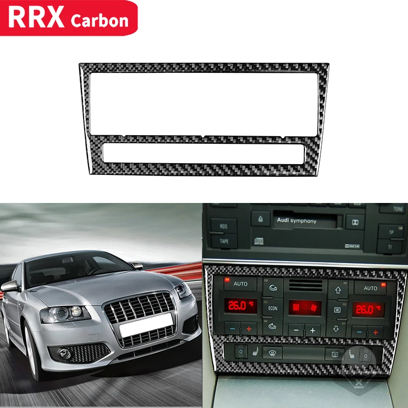 

RRX for Audi A4 S4 B7 2005 2006 2007 2008 Car Air Conditioning Control Panel Decoration Cover Carbon Fiber Sticker Accessories