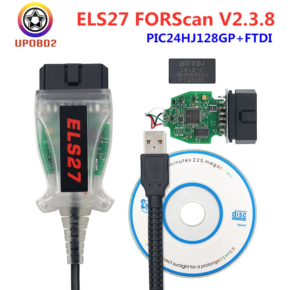 Диагностический кабель OBD2 ELS27 FORScan V2.3.8 для Ford PIC14HJ128GP + FTDI ELM327 J2534 Поддержка