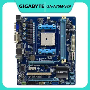 for gigabyte ga a75m s2v socket fm1 amd a75 ddr3 32gb pci e 2 0 vga usb3 0 phenom ii cpus micro atx desktop used motherboard free global shipping