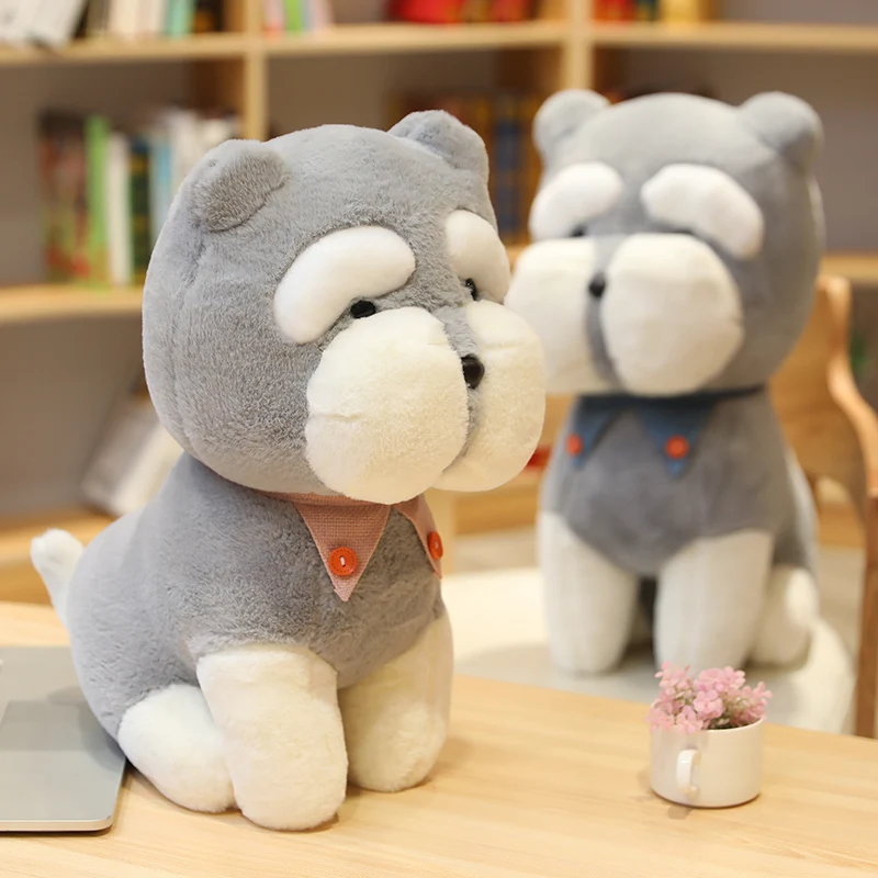 Новые реалистичные плюшевые игрушки шнауцера милые мягкие куклы-животные мягкая