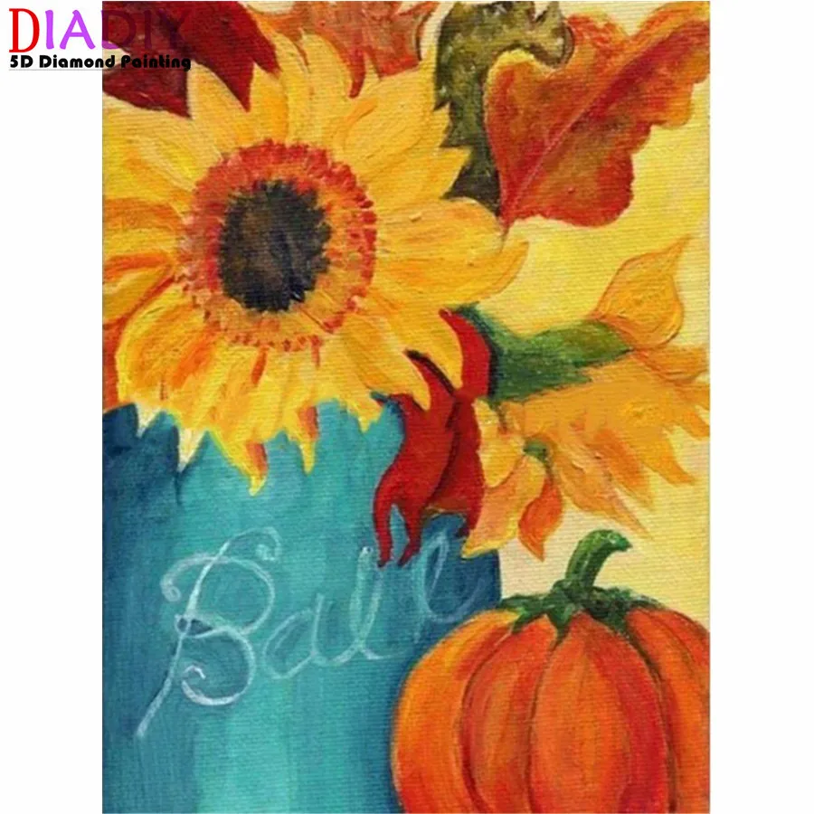 Full Square Diamond Painting Pumpkin 5D DIY Craft Kit Diamond Embroidery Cartoon Cross Stitch Halloween Decoration