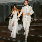 Деловой костюм, облегающие мужские костюмы, свадебные блейзеры, смокинги для жениха, костюм-двойка (пиджак + брюки)