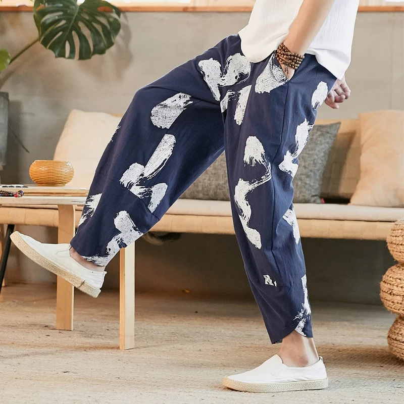 Брюки кимоно уличная одежда традиционная китайская для мужчин широкие японские