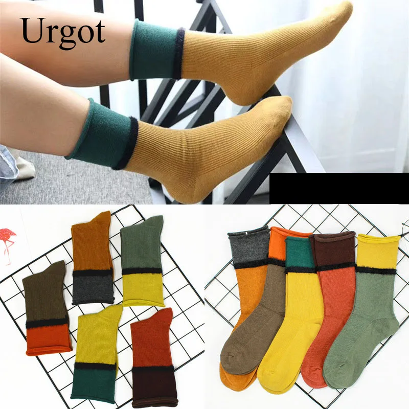 

Urgot 5 Pairs Women's Heap Heap Socks Female Ins Spring Autumn Korean Version Trend College Style Japanese Ladies Girls Meias