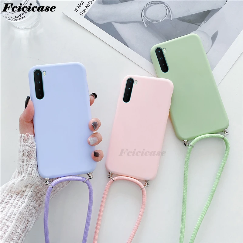 for oneplus nord 7 pro 6 6t 7t silicone case for one plus 7 7t oneplus 8 9 pro 8t crossbody necklace strap lanyard cord cover free global shipping