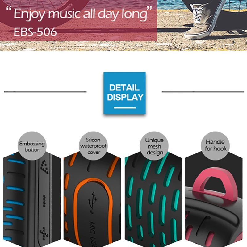 Waterproof Mini Bluetooth Low Speaker Portable Outdoor Stereo Wireless Column Support TF FM USB AUX | Электроника