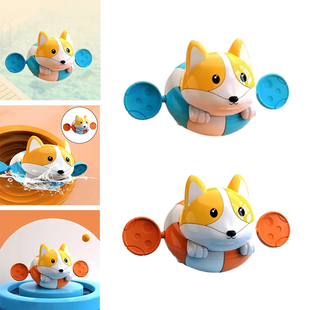 Cartoon Classic Clockwork Wind-up Toy Dog Baby Bathing Pool Bathtub Floats Shower Play in Water Bath Toy for Kids