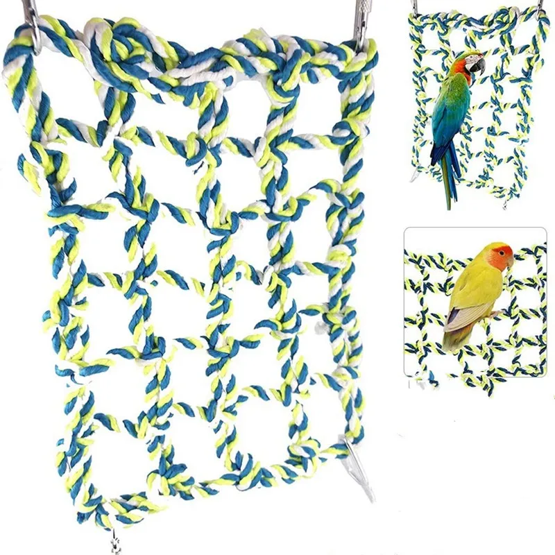 

Активности попугай подъемная лестница из хлопчатобумажного каната чистая Качели Подвесные Игрушки для клетки для мелких животных