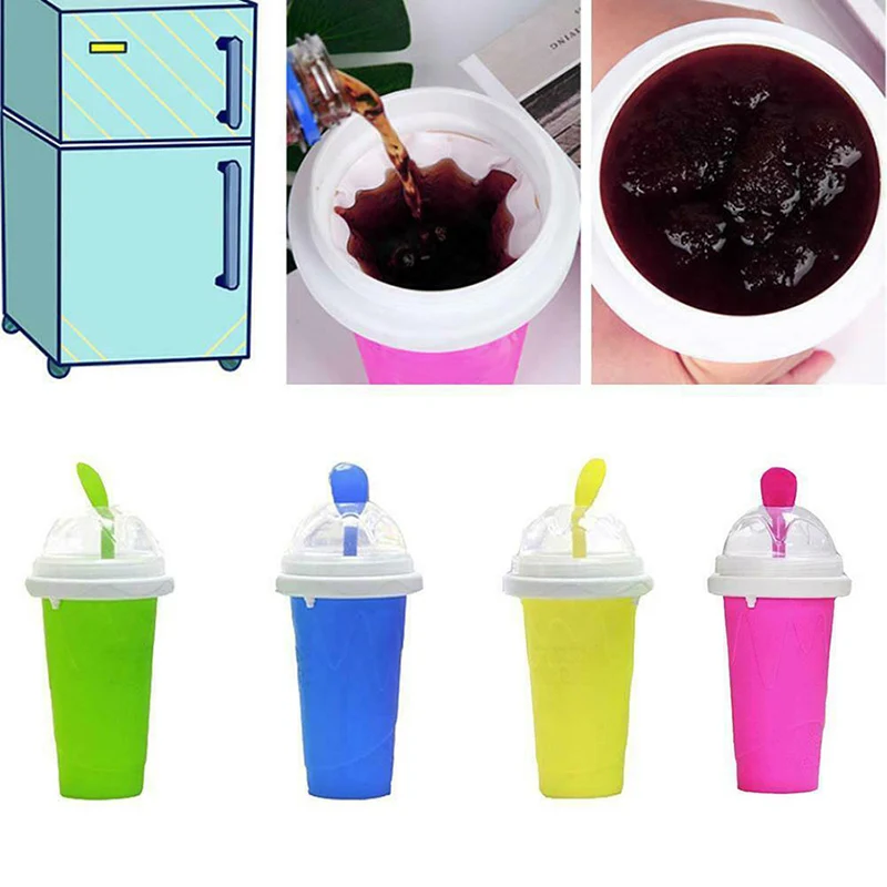 

High Practical Slushy Ice Cream Maker Squeeze Peasy Slush Quick Cooling Cup Milkshake Bottles UEJ