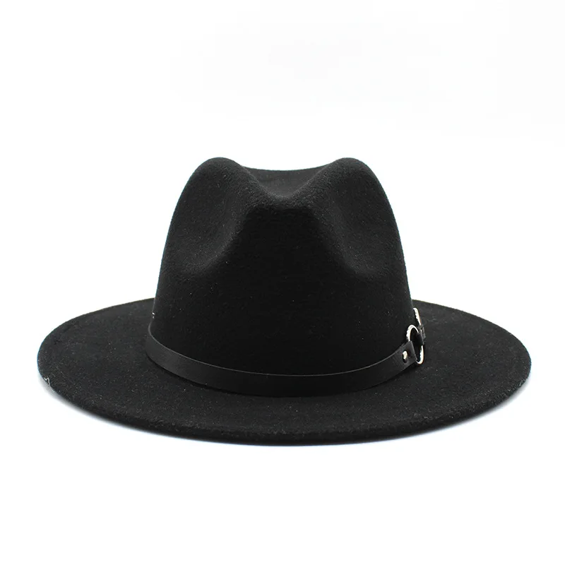 Простой шерстяной фетр для мужчин и женщин белая Черная Мужская мягкая фетровая