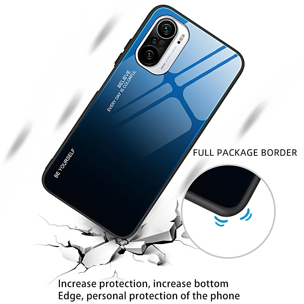 Color Hard Tempered Glass Protective Case For Xiaomi Poco M3 Pro 5G F3 X3 Pro NFC Protective Case For Poco M3Pro F3 M4 Pro Caqa