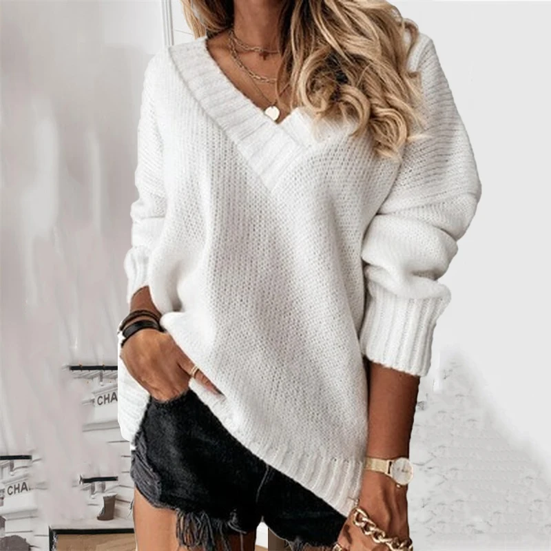 

Осенне-зимний плотный свитер, Женский вязаный пуловер в рубчик, свитер, облегающий джемпер с длинным рукавом, мягкий теплый женский длинный ...