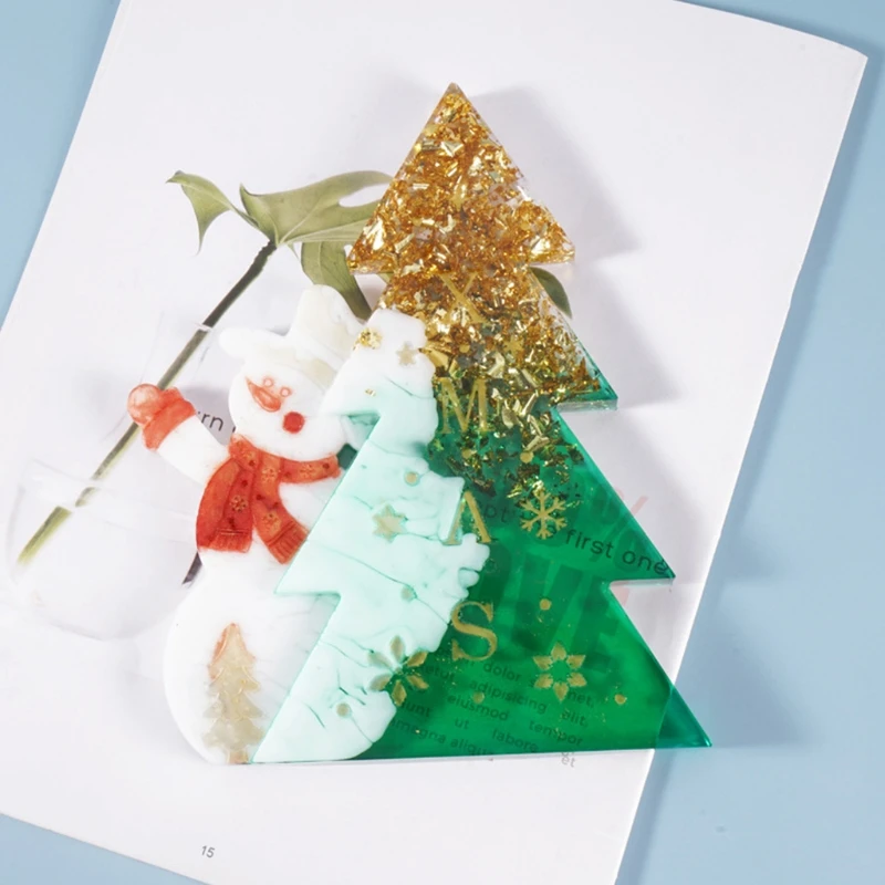 

Crystal Epoxy Resin Mold Santa Christmas Tree Decorations Listed Silicone Mould