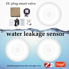 Новый 4 шт. tuya zigbee датчик утечки воды детектор утечки воды защита от протечек воды совместимый с alexa smartthings