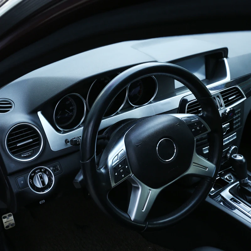 2 Цвета ABS серебряное углеродное волокно для Mercedes Benz C Class W204 2011-2013 панель