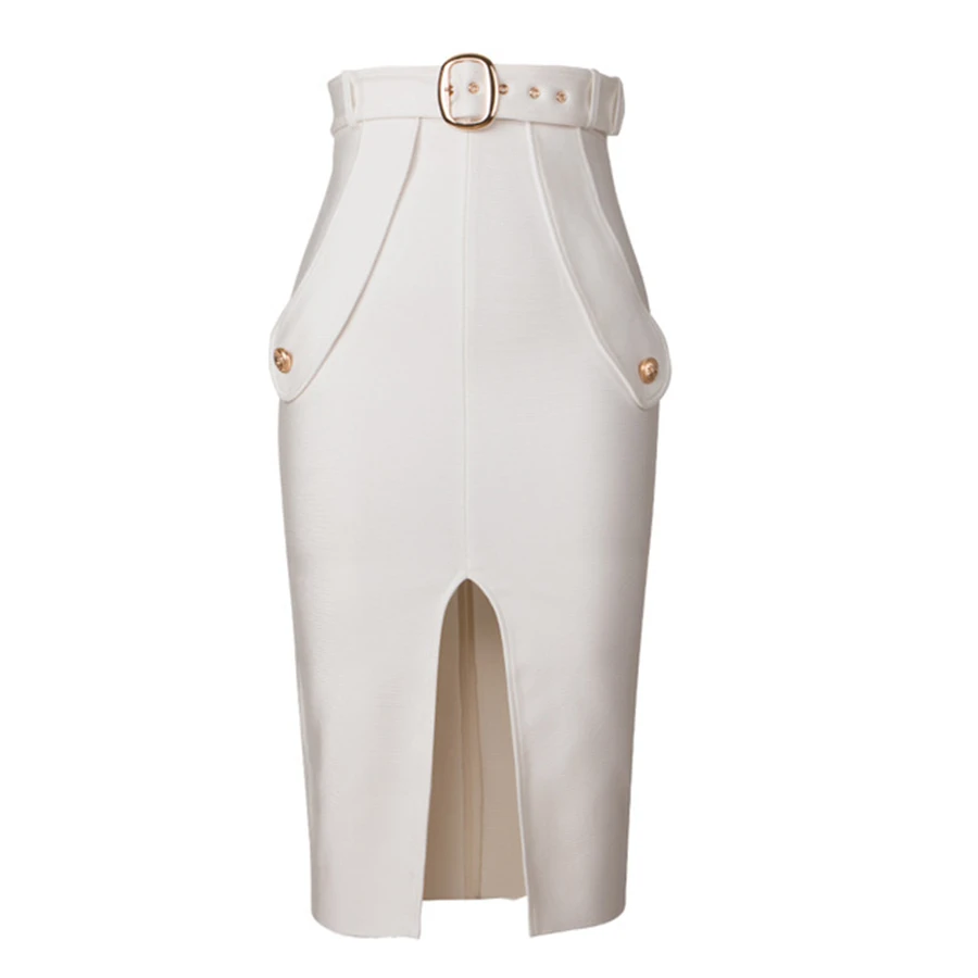 

2021 Fashion Spring Front Slit With Belt Skirt Office Ladies Bandage Skirt Package Hip Pencil Jupe Femme Wrap Skirts Clothes