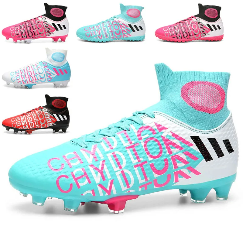 

Новые мужские футбольные ботинки 2021 газонные футбольные ботинки для мальчиков детей Ag большие женщины девочки высокие дышащие дешевые под...