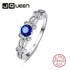 Кольца JQUEEN из синего танзанита для женщин, серебряное кольцо 925 пробы, ювелирные изделия с ПАВЕ, ювелирные изделия с кристаллами, бижутерия для женщин