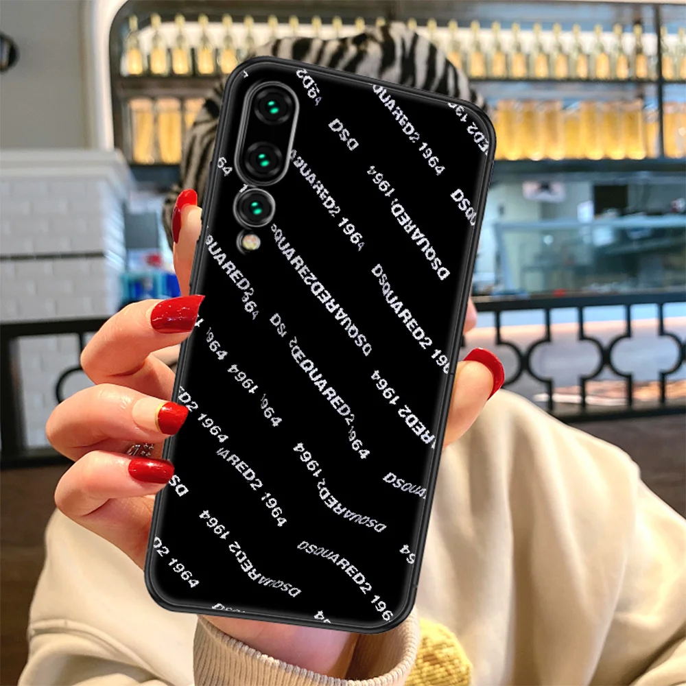 

Brand Maple leaf DSQ2 Phone case For Huawei P Mate P10 P20 P30 P40 10 20 Smart Z Pro Lite 2019 black luxury bumper pretty shell