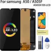 amoled for samsung galaxy a50 sm a505fnds a505 lcd a505fds display touch screen digitizer with frame for samsung a50 lcd
