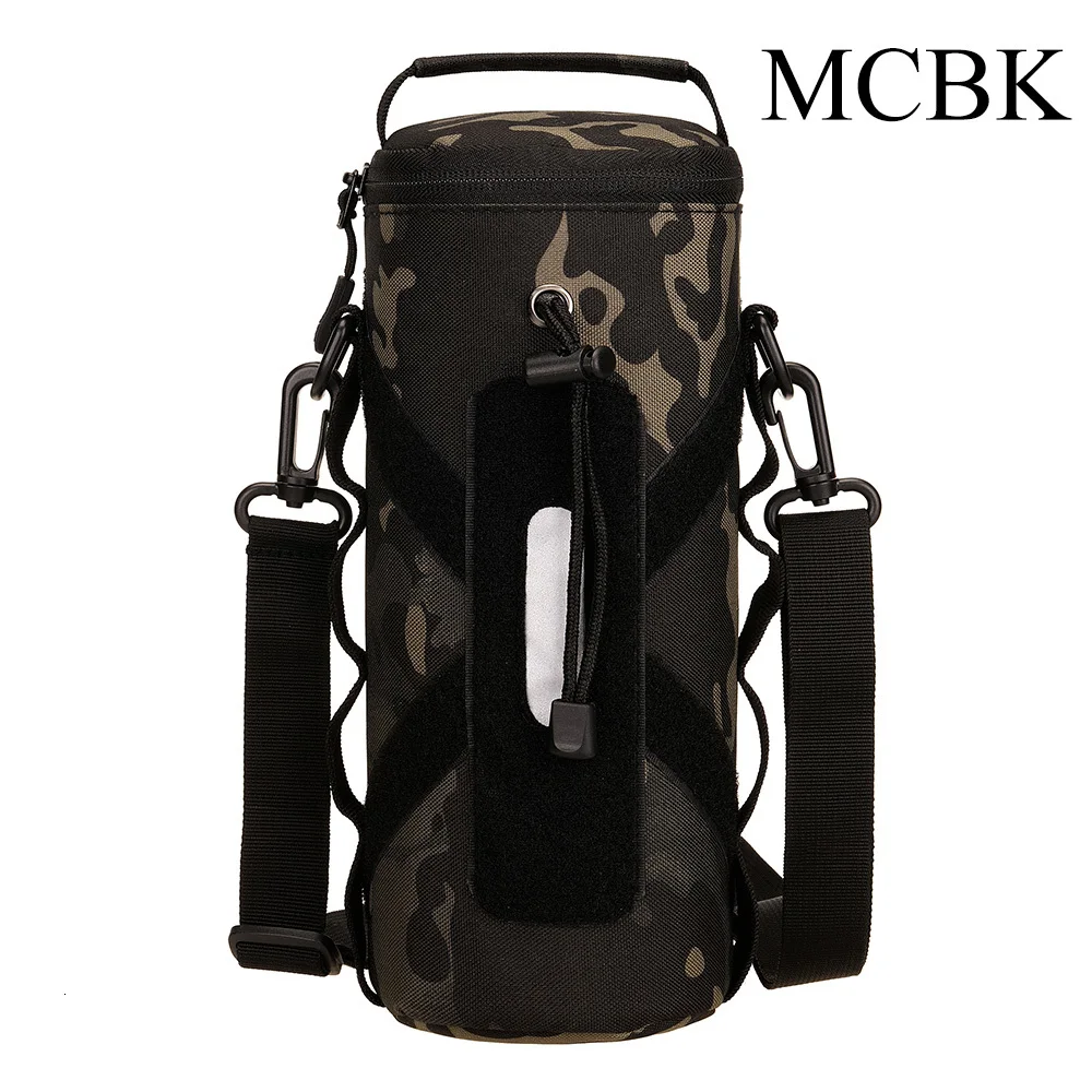 SINAIRSOFT Новинка 1000 мл тактическая Сумка Molle для бутылки воды нейлоновый военный рюкзак чехол для фляги кобура открытый дорожный чайник сумка - Цвет: MCBK