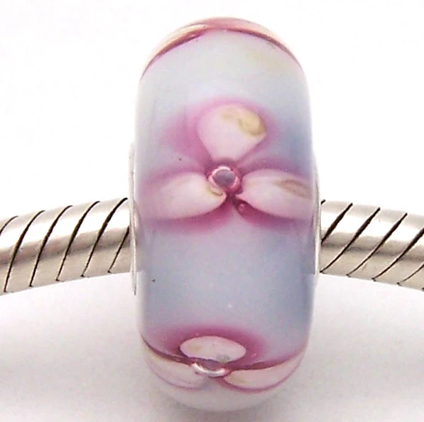 

PJG2785 100% S925 Sterling Silver Beads Murano Glass beads Fit European Charms Bracelet charms diy jewelry Lampwork GlassBeads