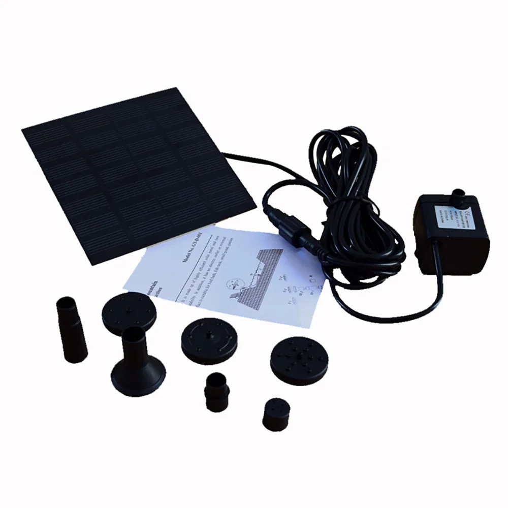 

Black Solar Fountain Solar Panel Powered Water Feature Pump Garden Pool Pond Aquarium Fountain Marine Water Pump Accessories