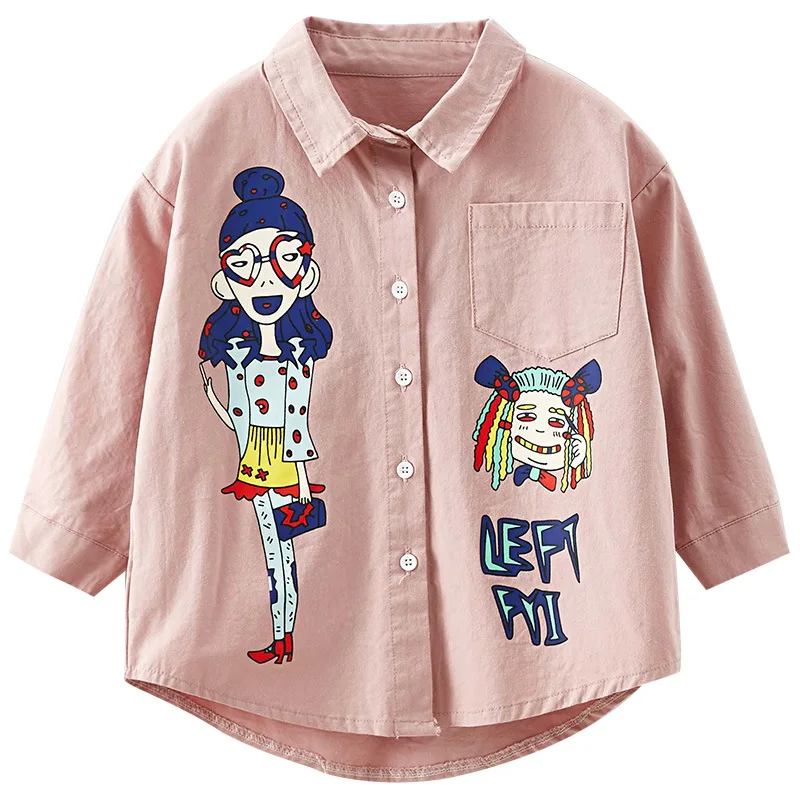 

Puckcovi/белая блузка для девочек повседневные хлопковые рубашки Blusas nina, весенние блузки для девочек 2020, модная блузка с рисунком для девочек от...