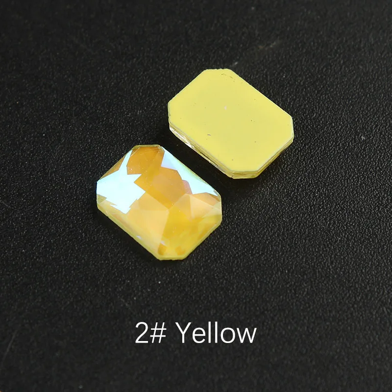 10.Yellow Rectangle 30 шт/партия ромб 6x10 мм плоская задняя смола без горячей фиксации 10 мокко цвета ромб стразы с плоской обратной поверхностью 3D драгоценные камни для дизайна ногтей - Цвет: 10.Yellow Rectangle