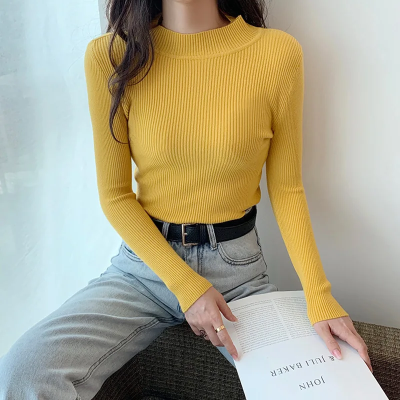 

Sweater Woman 2020 new autumn and winter long sleeves with a slim bottom blouse half turtleneck sweater SBC505-SBC512