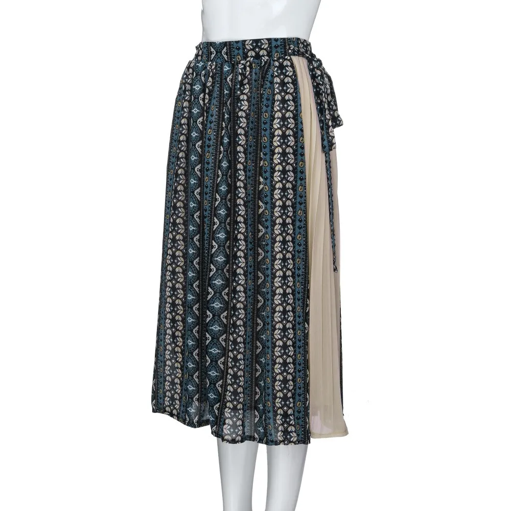 Женские юбки Весенняя шифоновая юбка с принтом в стиле пэчворк бандажная Юбка со