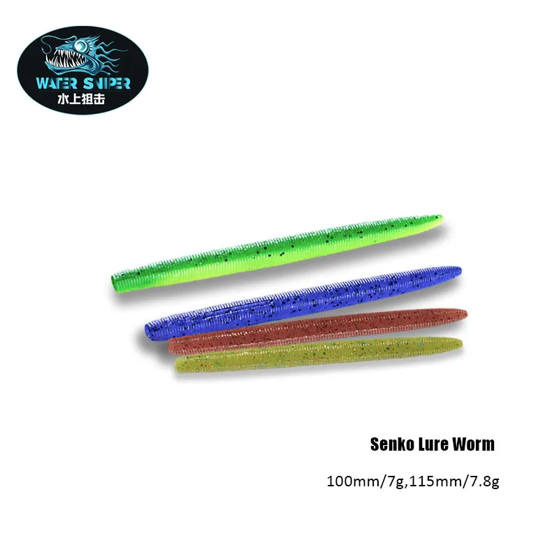 

4in 4.5in Fishing Senko Lure 8 Pcs/Pack Multi-Colors Wacky Worm Stick Silicone Bait For Bass Fishing Takle