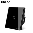 Сенсорный выключатель UBARO, европейский стандарт, четыре цвета, роскошная стеклянная панель, настенный сенсорный выключатель, светодиодный индикатор, руководство, сенсорная светильник света, 23 клавиши, переменный ток 100-240 В