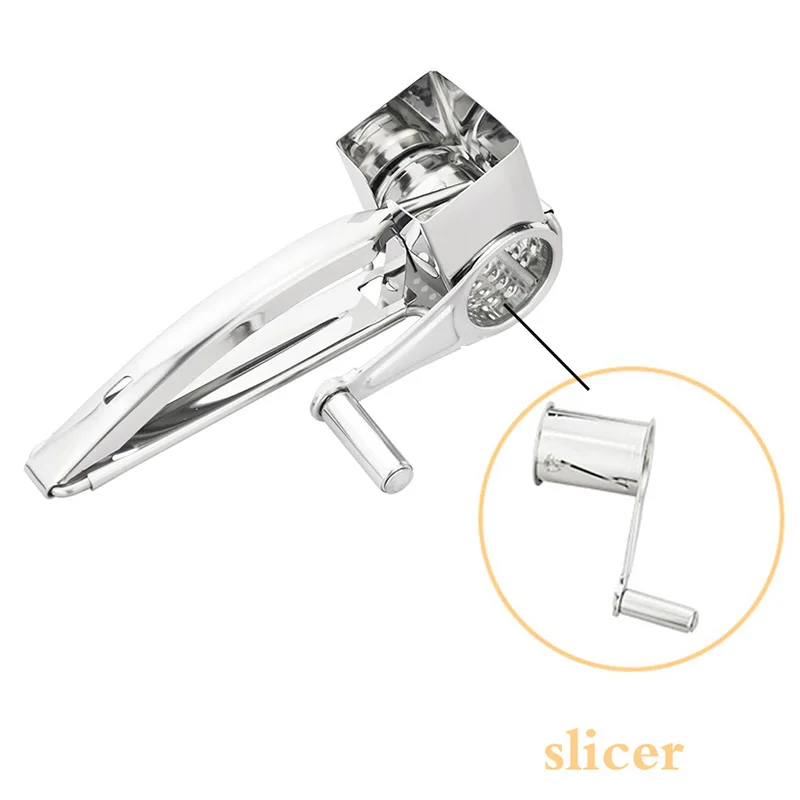 Slicer 4 барабана лезвия вращающийся сырный Терка нержавеющая сталь сыра слайсер измельчитель масло резак кухонные гаджеты - Цвет: Slicer