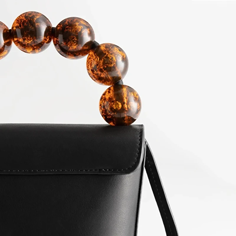 Luxury New Women Autumn And Winter Tide Brand Design Retro Beaded Handbag OL Wild Commuter Messenger Bag Simple Shoulder | Багаж и сумки