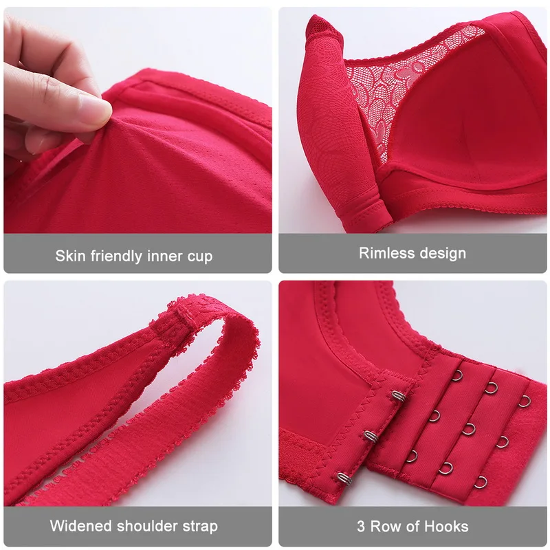

Sexy Lace Lingerie Bralette Vest Full Cup Brassiere Plus Size Bras For Women 36 38 40 42 44 46 Cup Top Wireless Underwear