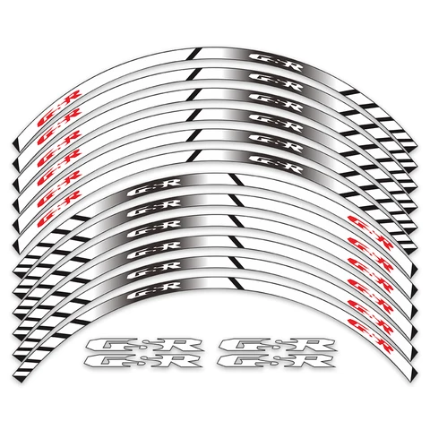 Наклейки на передние и задние колеса мотоцикла, 12 полосок, Светоотражающие Водонепроницаемые наклейки на колеса для SUZUKI GSR 750 600 400