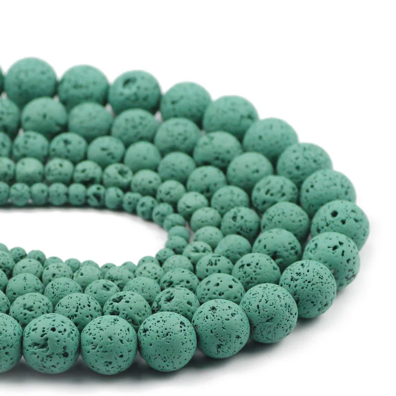 Натуральный камень RBFHYER светильник-зеленые лавовые резиновые бусины круглые