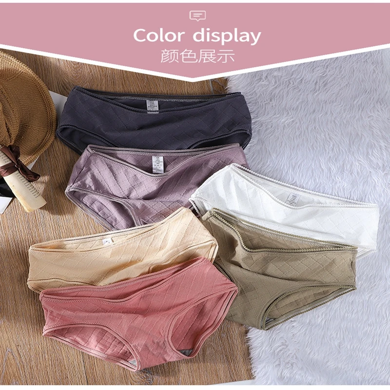 

Fashion Simple Pure Color Ladies Cotton Underwear Sexy Lace Seamless Underwear Ladies Briefs Underwear Underwear
