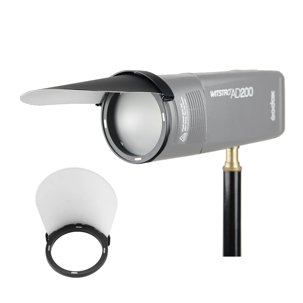 Godox AK-R1 Barn Door, Snoot, Color Filter, Reflector, Honeycomb, шаровой рассеиватель Kits для Godox AD200 H200R V1 Round Flash Head