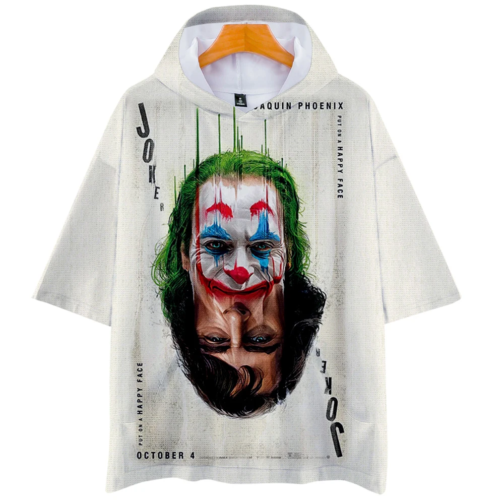 Футболка с капюшоном joker 2019 цифровым 3D-принтом в стиле Харадзюку | Мужская одежда