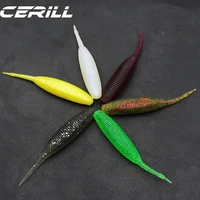cerill 20 pcs shiner wobblers single tail 5 g soft fishing lures silicone worm bait flexible artificial carp pike bass swimbait