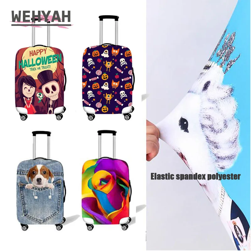 Wehyah спандекс чехол для чемодана Чехлы аксессуары путешествий на Хэллоуин с