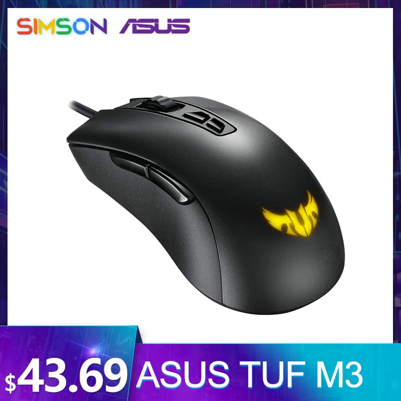 

Игровая проводная мышь ASUS TUF M3 7000 DPI RGB, игровая мышь со светоизлучающим эффектом, игровая мышь M3