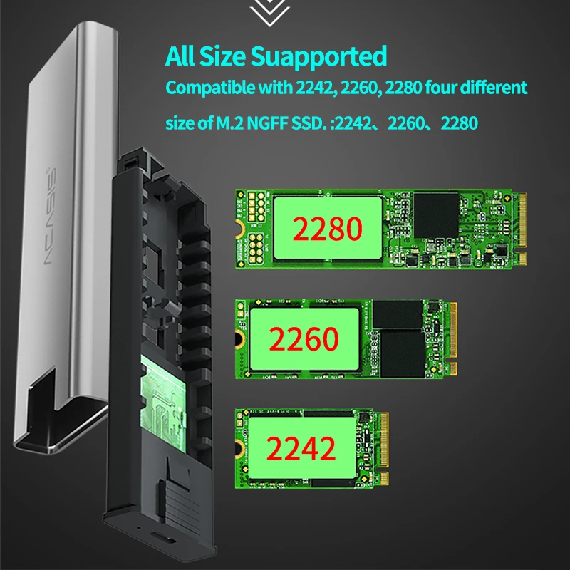Корпус NVME M.2 для твердотельных дисков прозрачный корпус жесткого диска PCIE NGFF SATA M/B